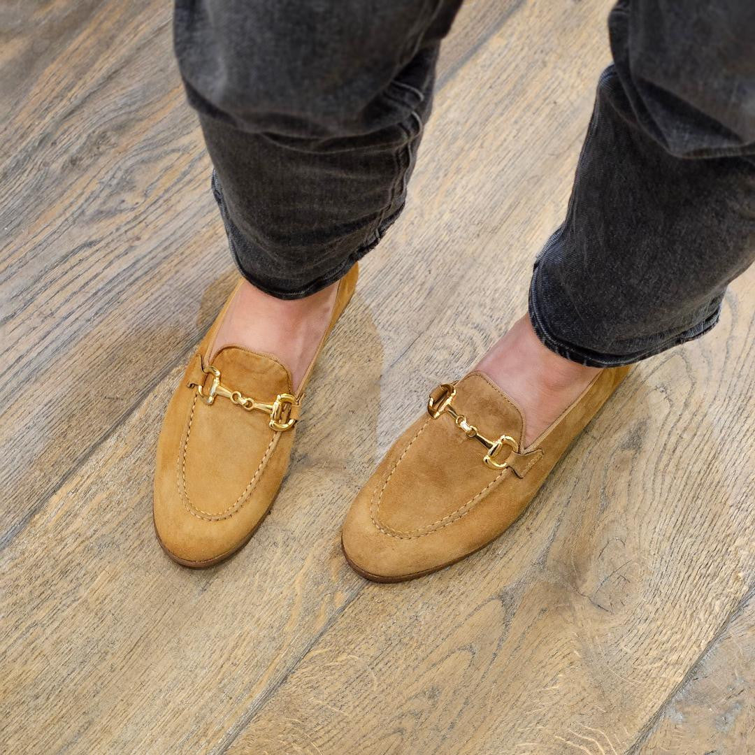 Mocassin D008 en daim TOBACCO  ELLA FLECS Reste 37 et 40 !