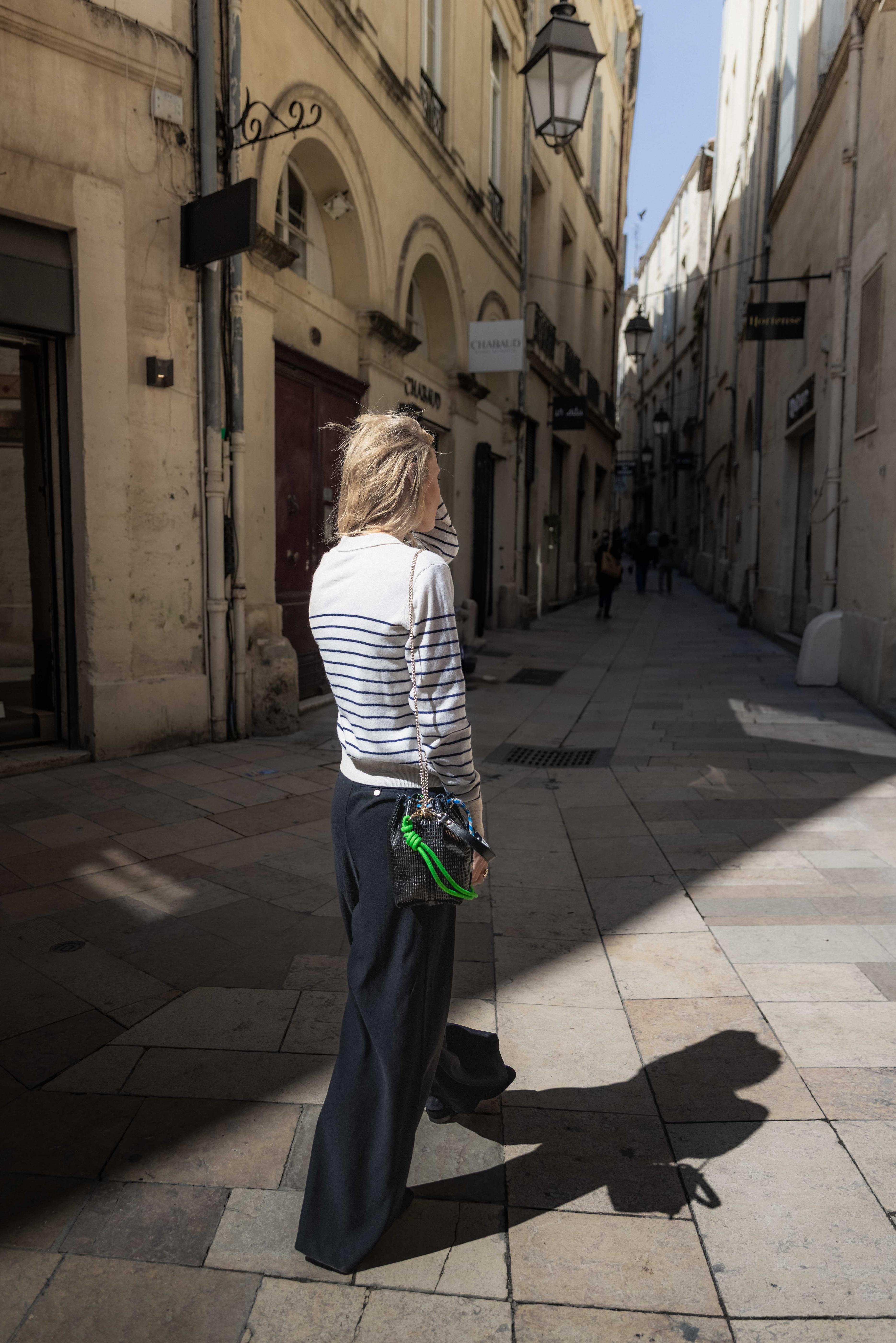 Cardigan Polo en cachemire/ laine à rayures ZENGGI