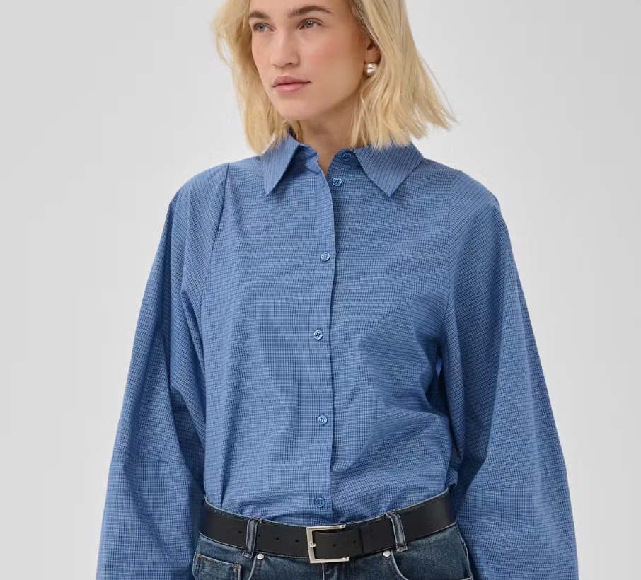Chemise Balloon Sleeve clear blue MY ESSENTIAL WARDROBE