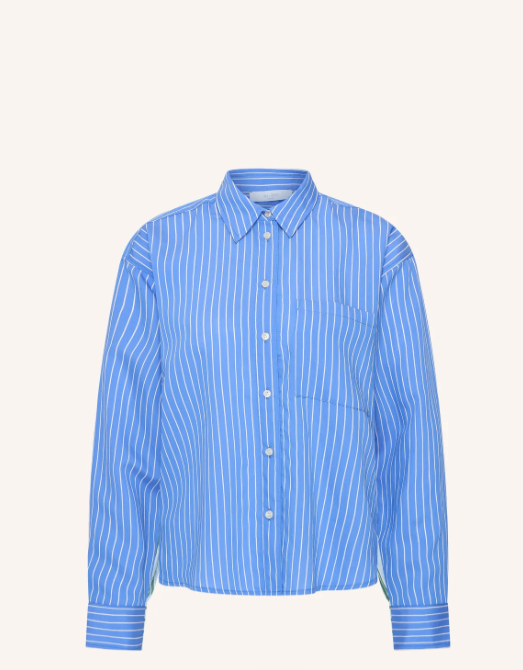 Chemise Lise à fines rayures bleues et blanches BY BAR