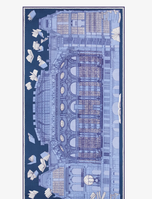 Etole en laine 100 x 190 VIVIENNE Bleu  INOUI EDITIONS