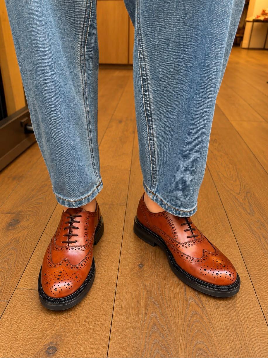 Derbies D1915 Crust Tan Inglese (marron)  ELLA FLECS (Italie)