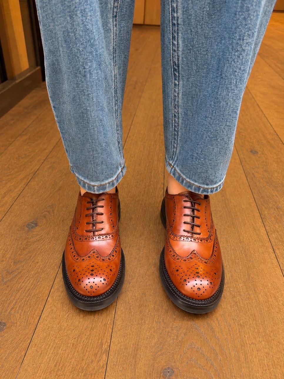 Derbies D1915 Crust Tan Inglese (marron)  ELLA FLECS (Italie)