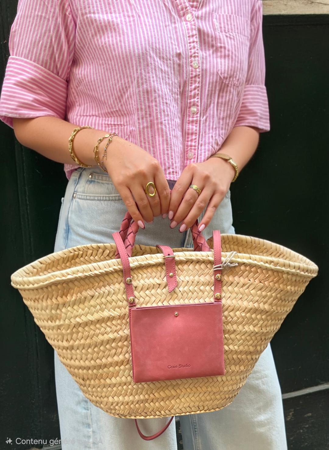 Panier Praia nubuck floral CRAIE STUDIO