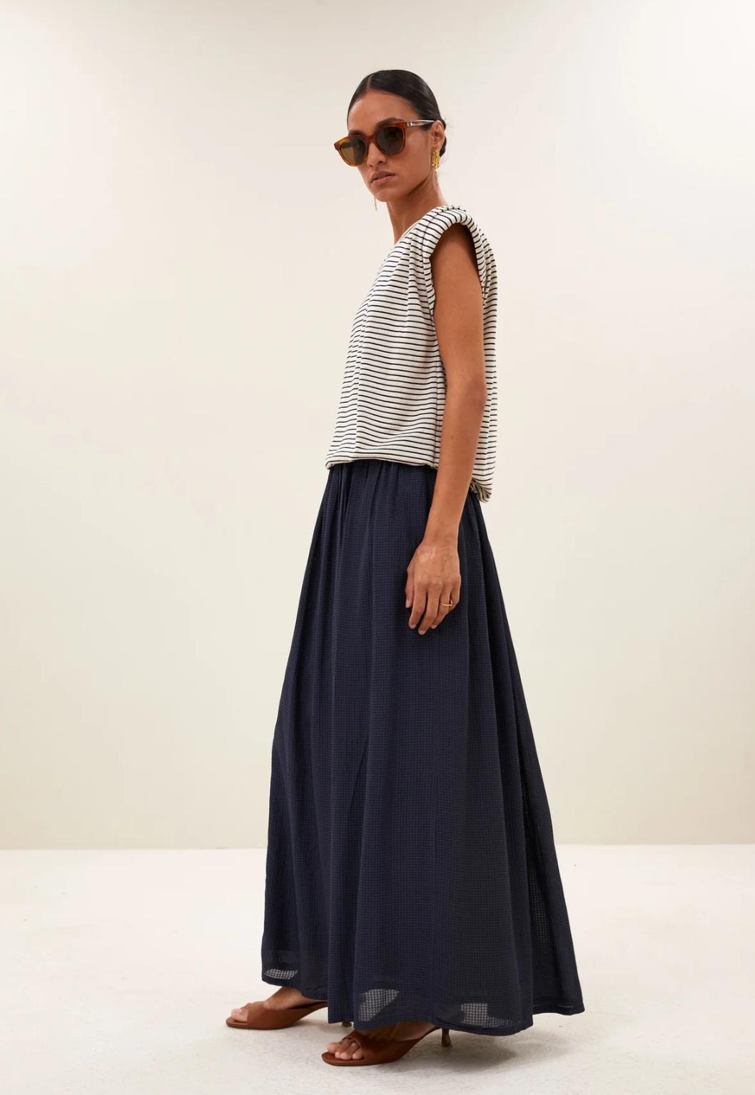 Jupe longue Reva bleu BY BAR