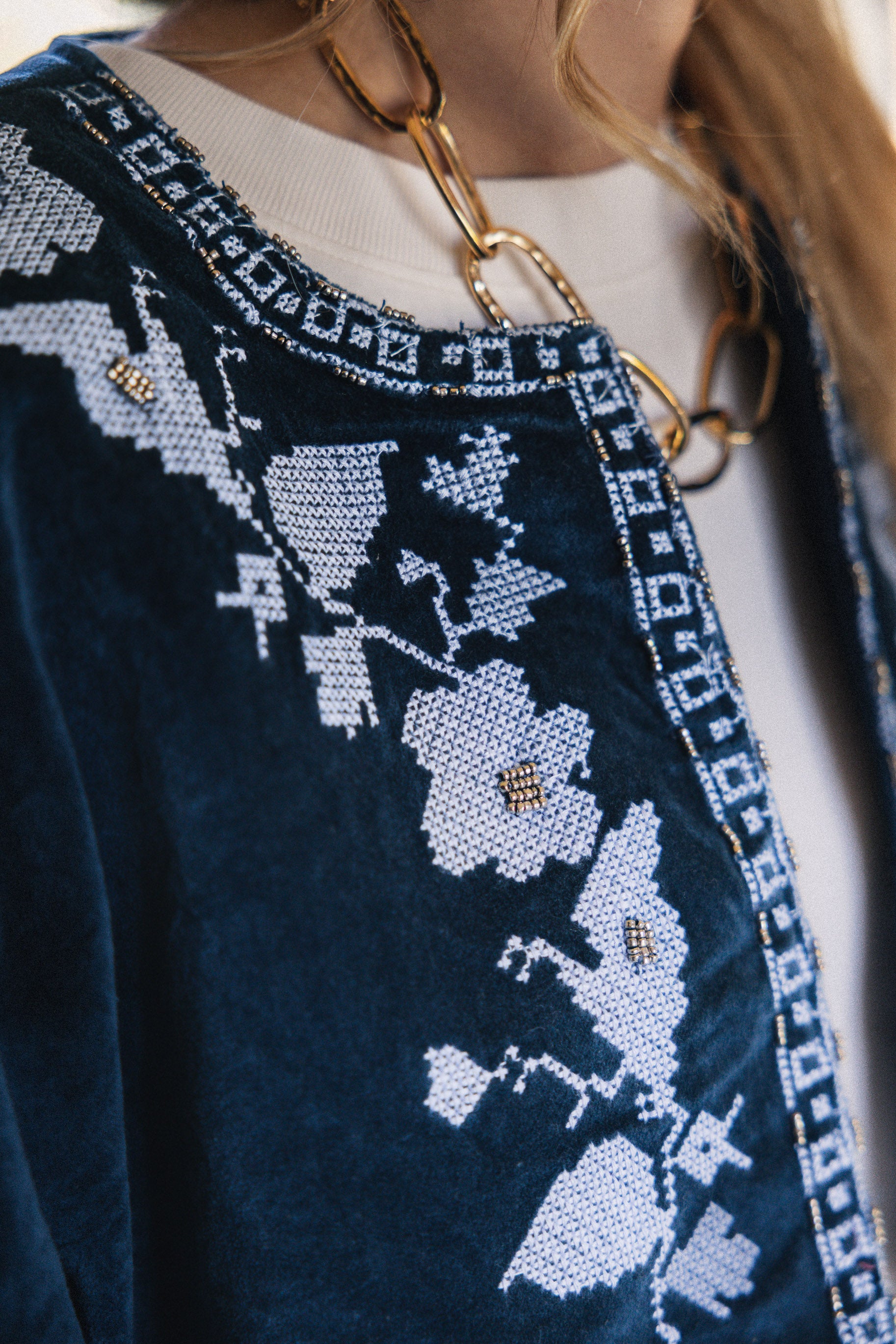 Veste Amby en velours bleu LOLLYSLAUNDRY