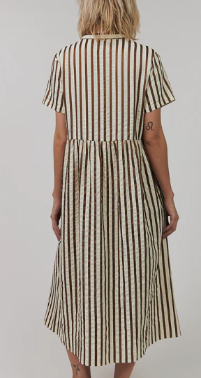 Robe Aliya Marron et Blanc LOLLYS LAUNDRY