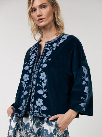 Veste Amby en velours bleu LOLLYSLAUNDRY