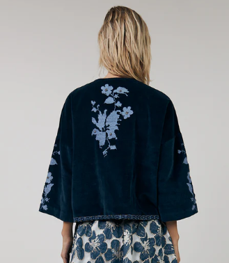 Veste Amby en velours bleu LOLLYSLAUNDRY