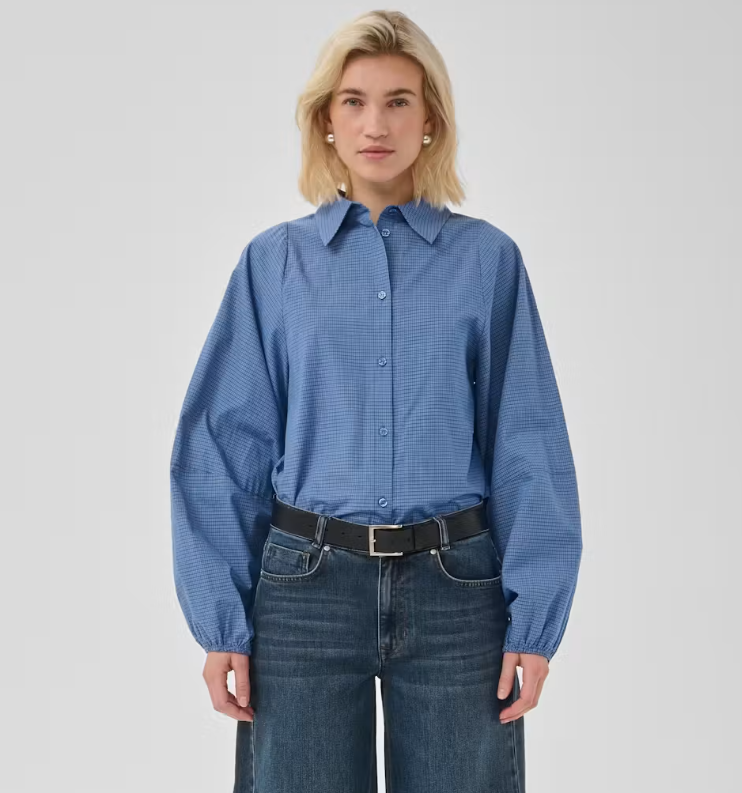 Chemise Balloon Sleeve clear blue MY ESSENTIAL WARDROBE