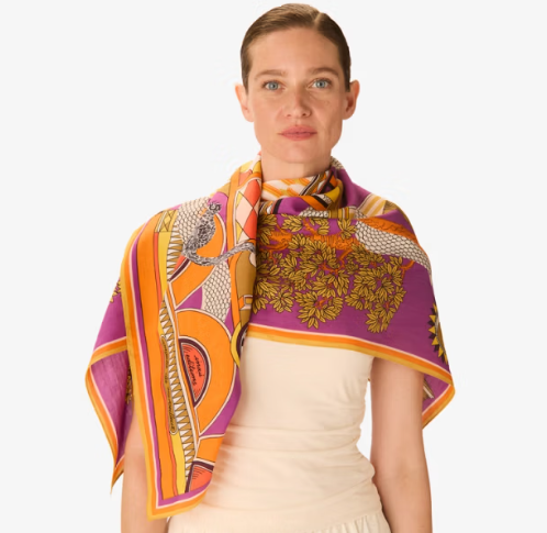 Carré 100 x 100 Taj violet Inoui Editions