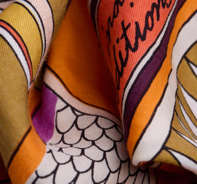 Carré 100 x 100 Taj violet Inoui Editions