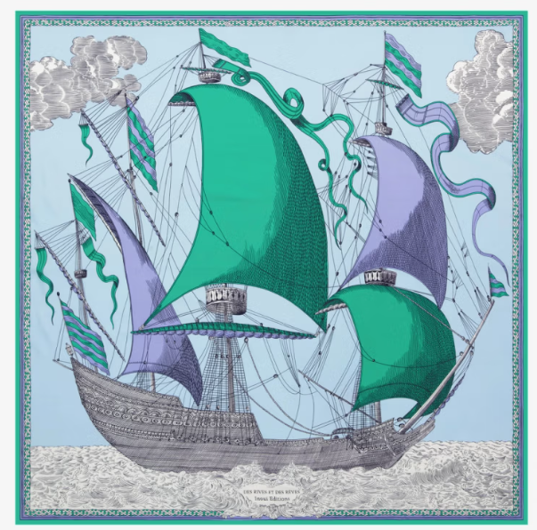 Carré 130 x 130 des rives et des rêves vert Inoui Editions