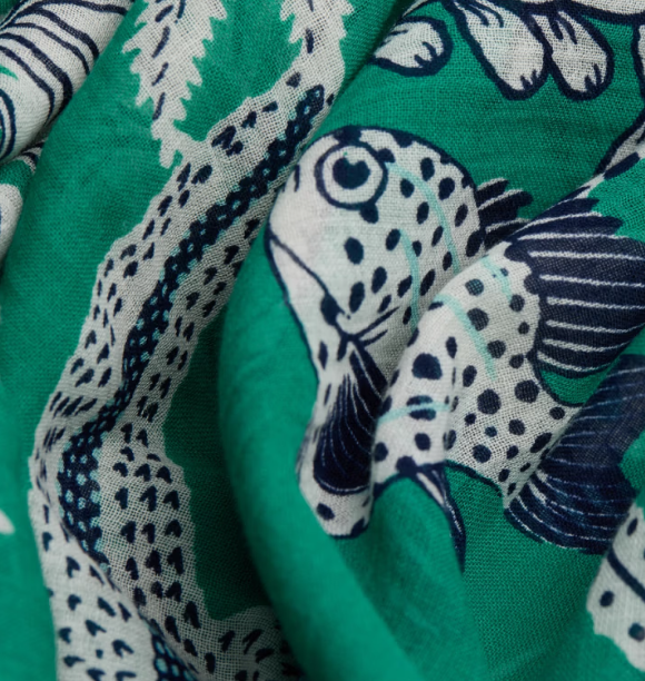 Étole 100 x 190 neptune turquoise Inoui Editions