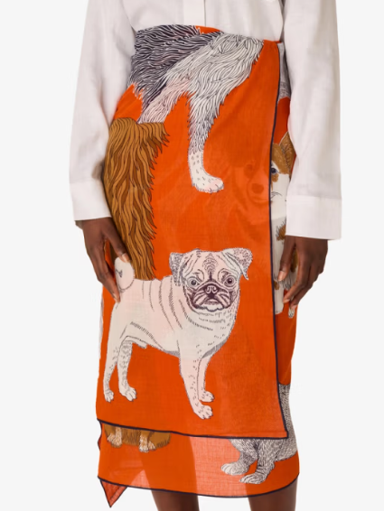 Étole 100 x 190 TOUTOU orange Inoui Editions