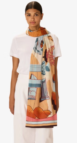 Étole 100 x 190 jardin corail Inoui Editions