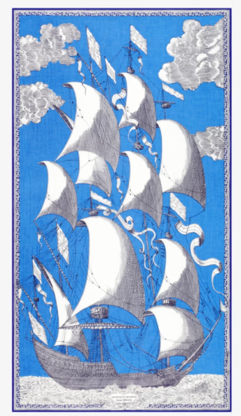 Étole 100 x 190 des rives et des rêves bleu Inoui Editions
