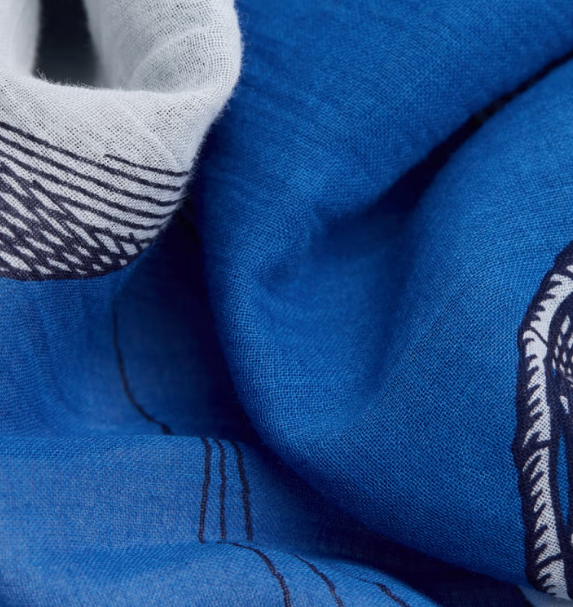 Étole 100 x 190 des rives et des rêves bleu Inoui Editions