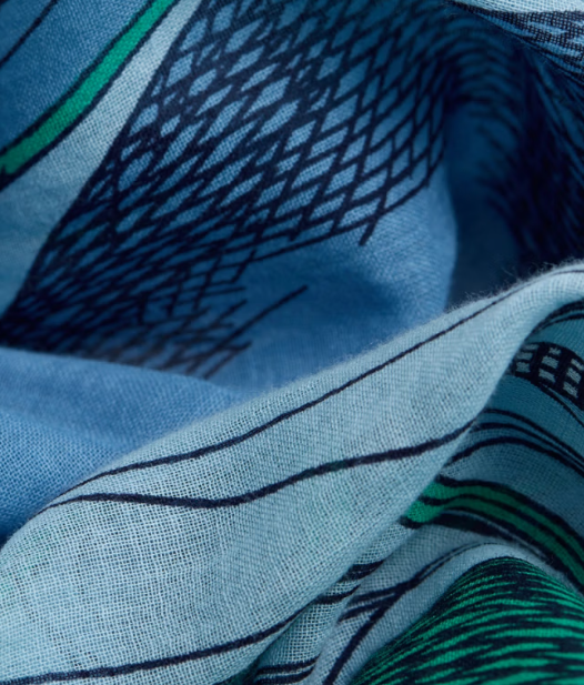 Étole 100 x 190 des rives et des rêves vert Inoui Editions