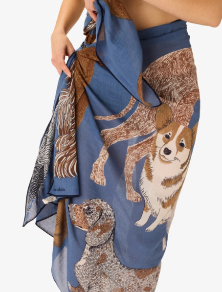 Étole 100 x 190 TOUTOU Bleu Inoui Editions