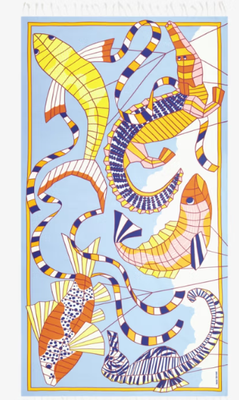 FOUTA Cerfs Volants orange INOUI EDITIONS