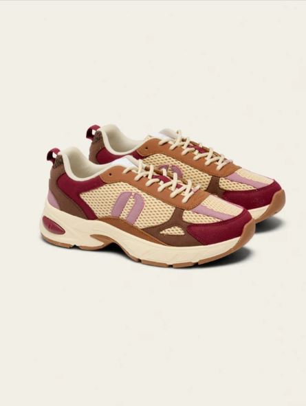 Basket Mae bordeaux beige rose ODAJE (ancien  M MOUSTACHE)