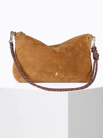Sac MALLOW suède cognac Craie Studio