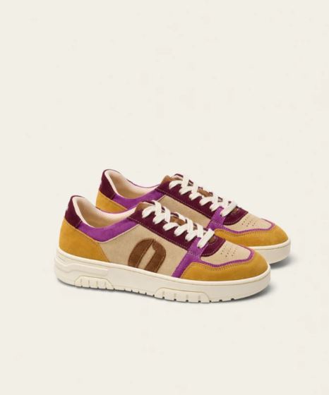Basket Nora ocre violet beige ODAJE (ancien M MOUSTACHE)