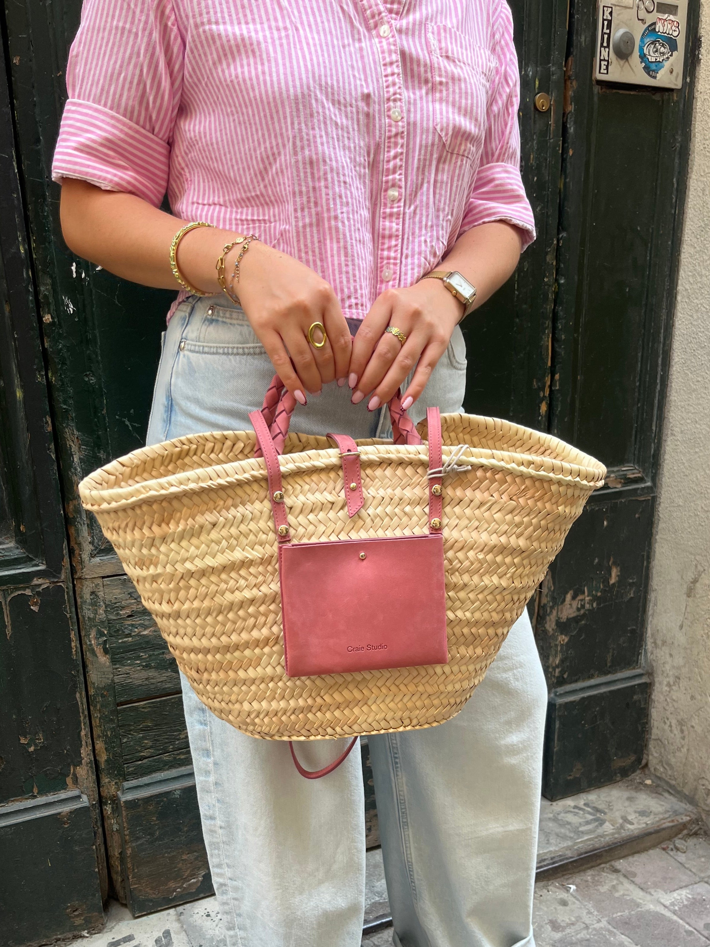 Panier Praia nubuck floral CRAIE STUDIO