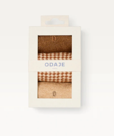 Pack de 3 Chaussettes Fantaisie paillettes et PDP et marron ODAJE (ancien M. MOUSTACHE)