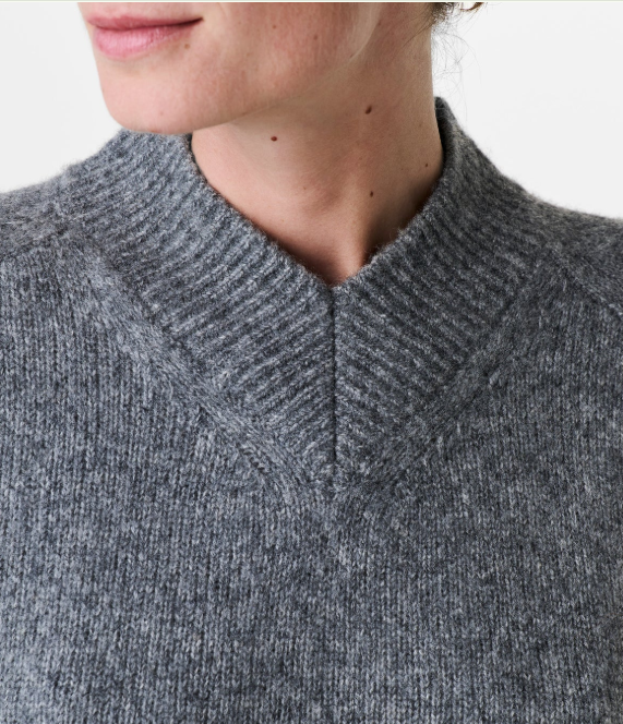 Pull en Laine oversize en laine d'agneau et soie Y03-1020 Gris ZENGGI