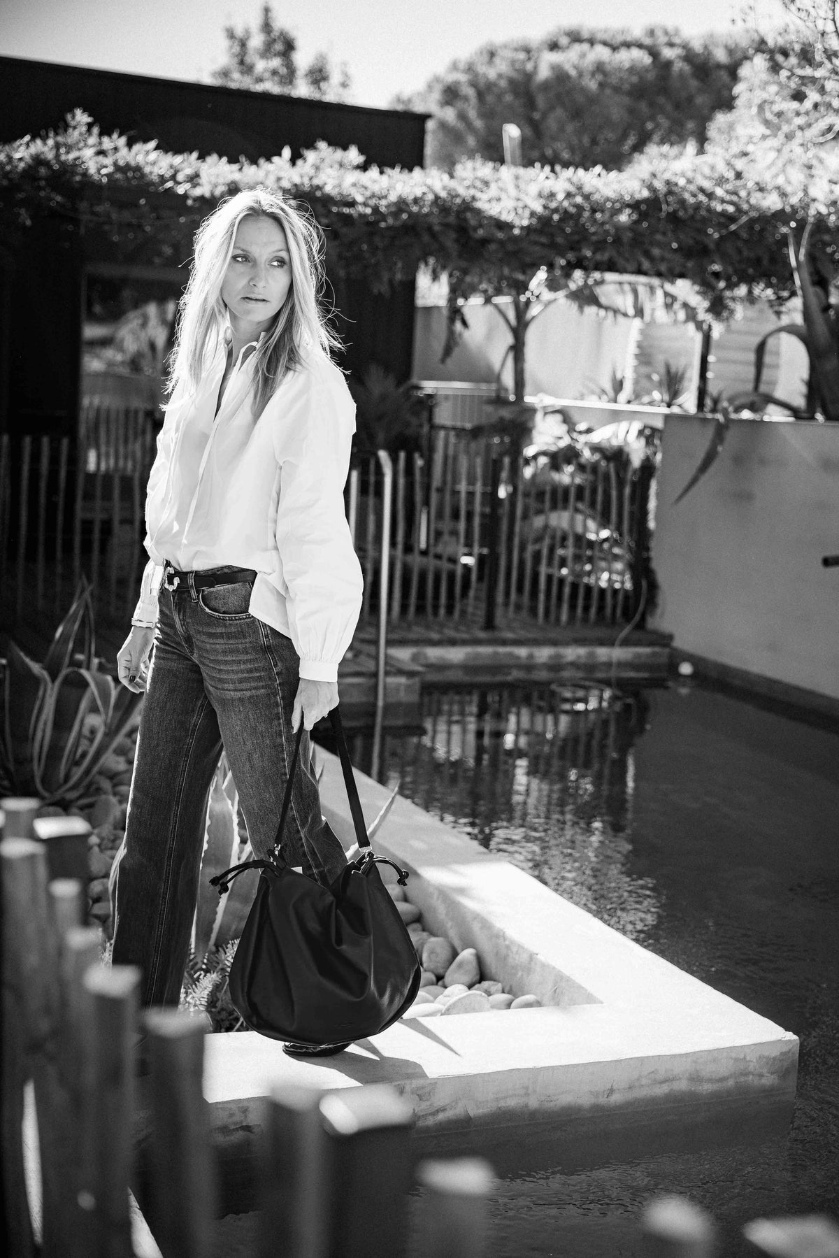 Sac Sarah L en cuir souple noir  ESTELLON